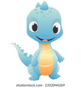 Cute dinosaur cartoon. Vector illustration.