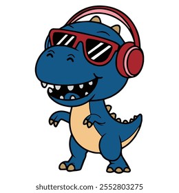 Cute dinosaur character Cartoon Vector clip art Illustration.