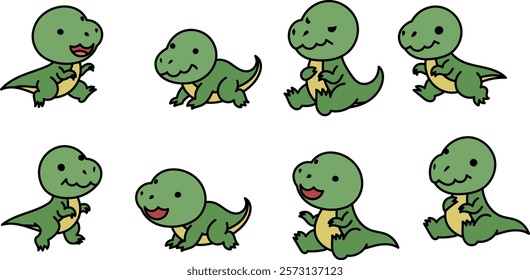 The cute dinosaur character design