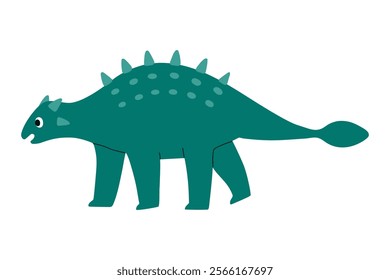 Cute dinosaur character. Design element for print, greeting card, invitation, book. Isolated vector illustration