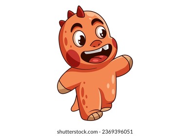 Cute Dinosaur Character Design Illustration