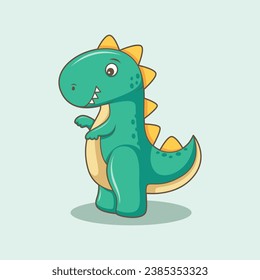 Cute Dinosaur Character Design Illustration