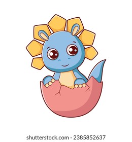 Cute Dinosaur Character Design Illustration