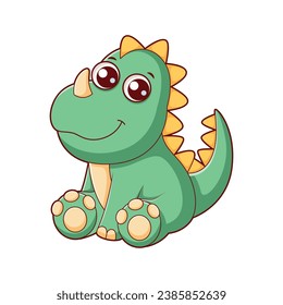 Cute Dinosaur Character Design Illustration