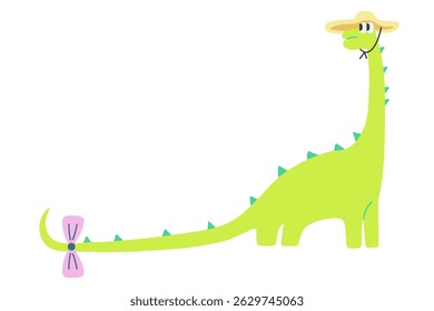 cute dinosaur character in doodle style. Element for sticker poster postcard icon avatar decor logo