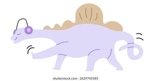 cute dinosaur character in doodle style. Element for sticker poster postcard icon avatar decor logo