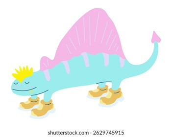cute dinosaur character in doodle style. Element for sticker poster postcard icon avatar decor logo