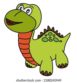 cute dinosaur character drawing vector