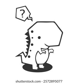 cute dinosaur character ekspression illustration