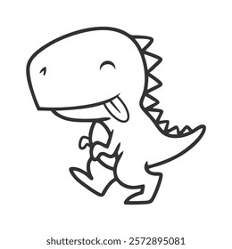 cute dinosaur character ekspression illustration
