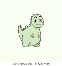 cute dinosaur character ekspression illustration
