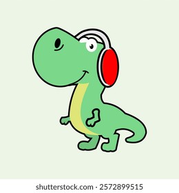 cute dinosaur character ekspression illustration