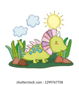 cute dinosaur character icon