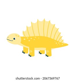 Cute dinosaur. Character isolated on white background. Vector illustration