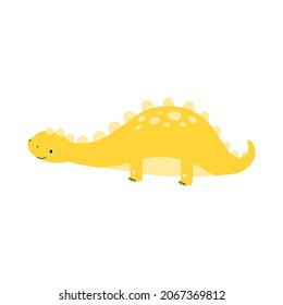 Cute dinosaur. Character isolated on white background. Vector illustration