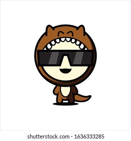 cute dinosaur character mascot vector design