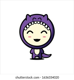 cute dinosaur character mascot vector design