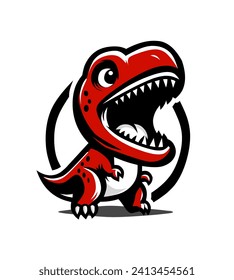 Cute dinosaur character vector design using infinte design mobile app