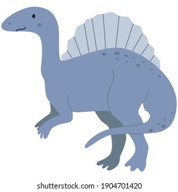 Cute dinosaur character. Vector illustration clipart.