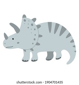 Carácter de dinosaurio lindo. Recorte de ilustración vectorial.