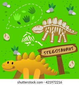 Cute Dinosaur Characters : Vector Illustration