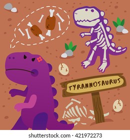 Cute Dinosaur Characters : Vector Illustration