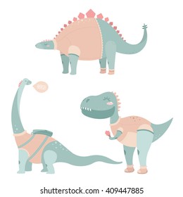 Cute dinosaur for children's posters and postcards