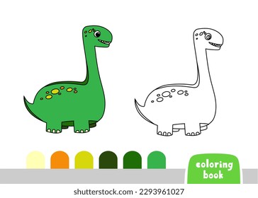 Cute Dinosaur Coloring Book for Kids Page for Books, Magazines, Vector  Doodle Template