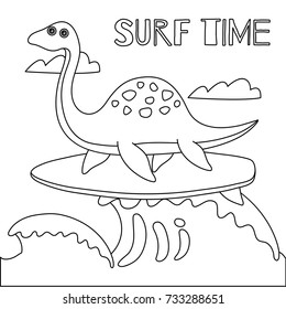 Cute dinosaur coloring book series. Drawing for kid with dinosaur theme.