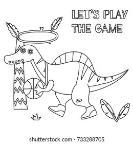 Cute dinosaur coloring book series. Drawing for kid with dinosaur theme.