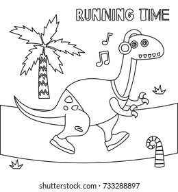 Cute dinosaur coloring book series. Drawing for kid with dinosaur theme.