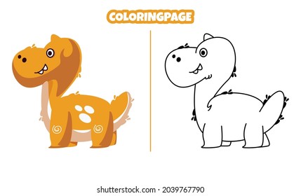 cute dinosaur with coloring pages