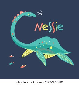 The cute dinosaur with the comet. Children's book illustration. Great idea for kids posters and calendars. Vector illustration. 