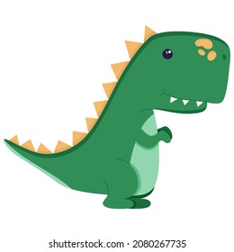 Cute dinosaur for decorating the nursery, Mesozoic era stickers for children, illustration in a flat style isolated on a white. Vector illustration
