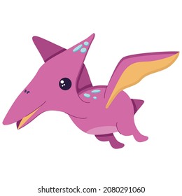 Cute dinosaur for decorating the nursery, Mesozoic era stickers for children, illustration in a flat style isolated on a white. Vector illustration