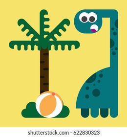 Cute Dinosaur Design Vector Illustration