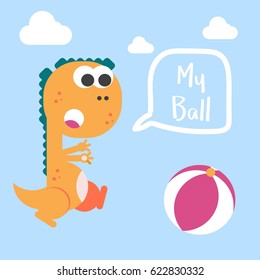 Cute Dinosaur Design Vector Illustration