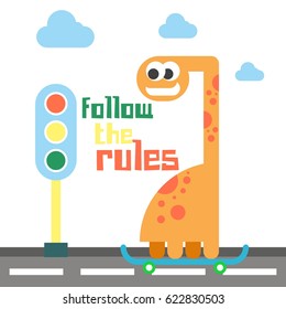 Cute Dinosaur Design Vector Illustration