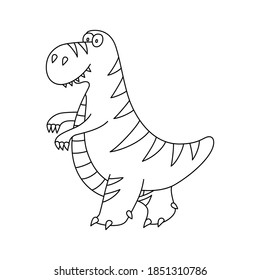Cute dinosaur. Dino Tyrannosaurus Rex. Hand drawn vector illustration for coloring books and prints