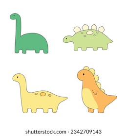 Cute dinosaur doodle handdrawn cartoon for element, illustration, kids