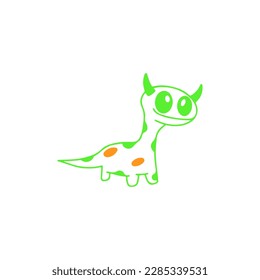 cute dinosaur doodle illustration vector