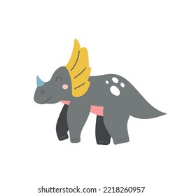 Cute dinosaur in doodle style. Vector illustration on a white background for decorating a children's room and textiles.