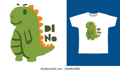 Cute dinosaur drawing design vector illustration ready for print on t-shirt, apparel, poster and other uses.