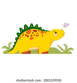 cute dinosaur drawing flat kids