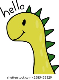 Cute dinosaur drawing nursery illustration art