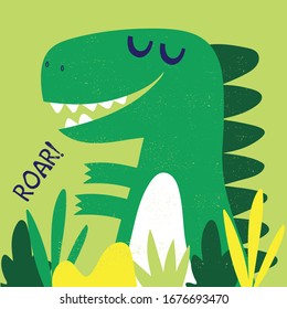 cute dinosaur drawing as vector