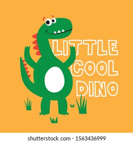 cute dinosaur drawing as vector for kids fashion