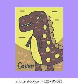 cute dinosaur drawn as vector for kids fashion – Vector