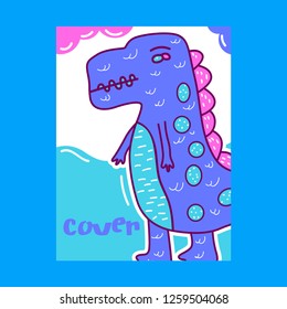 cute dinosaur drawn as vector for kids fashion – Vector