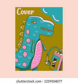 cute dinosaur drawn as vector for kids fashion – Vector